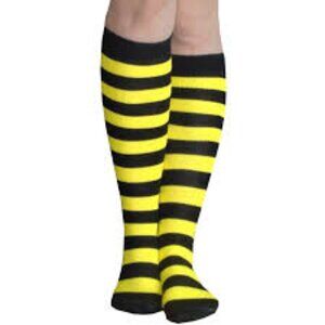Yellow and Black Long Striped Socks